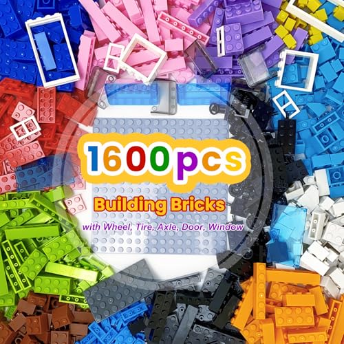 1600 Pieces Building Bricks, Classic Bulk Building Blocks for Kids - size: 1600