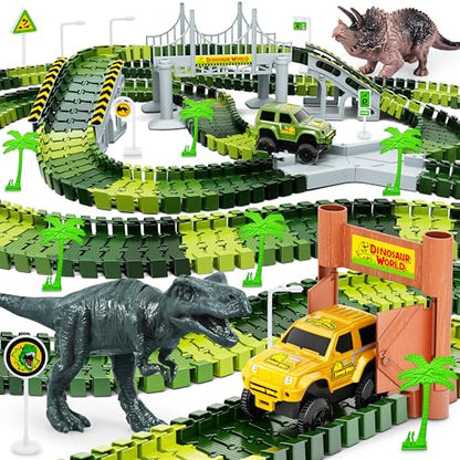 Dinosaur Tracks, 271 PCS Create A Dinosaur World Road Race Kids Boys Toys - color: Dinosaur Race Tracks
