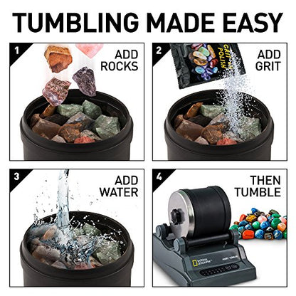 National Geographic Hobby Rock Tumbler Bundle for Kids and Adults - style: Hobby Kit with 2 lbs. Rocks