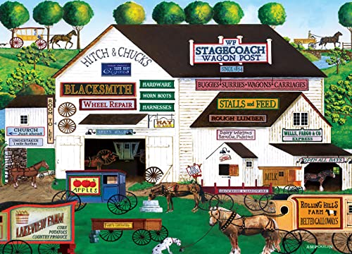MasterPieces - 500 Piece Jigsaw Puzzle, Large EZ Grip Shapes, Free Wheeling, Fun for Adults, Seniors, Family, Kids, 19.25" x 26.75" - style: Free Wheeling