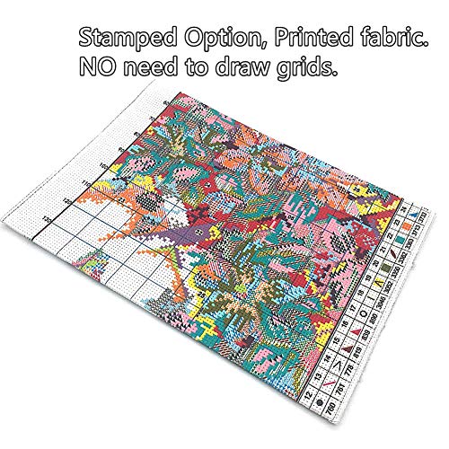 Awesocrafts Cross Stitch Kits Little Turtle Looking for Mom 11CT Stamped Patterns Easy Cross Stitching Embroidery Needlework Kit Supplies (Turtle) - color: Turtle