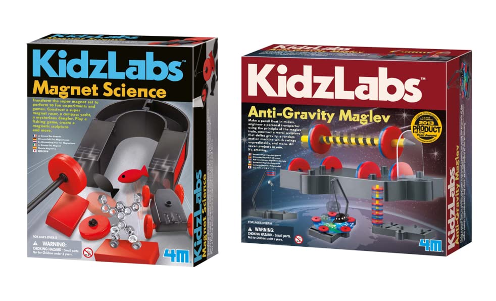 Toysmith Magnet Science Kit and Anti Gravity Magnetic Levitation Kit; Defy Gravity Magnetic Science Set