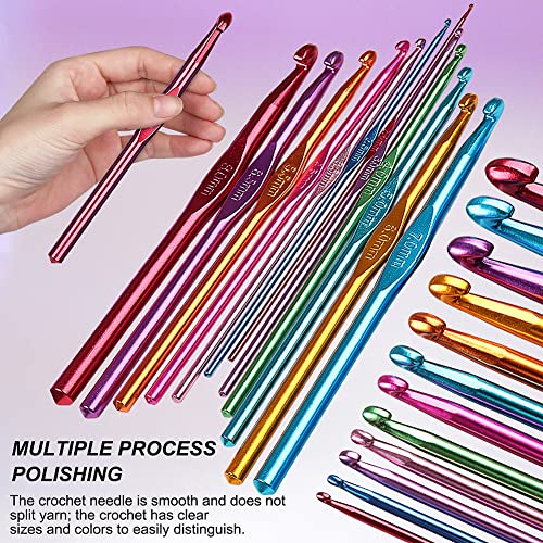 Katech Crochet Hooks Set with Case, Ergonomic for Comfortable Crocheting - color: Cats Pattern