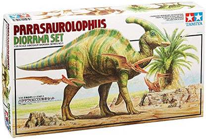 Tamiya - 1:35 Parasaurolophus Diorama Set - Plastic Construction Kit - Model Making - Faithful Replica - Detailed Kit - Crafts - Hobby - Assembly