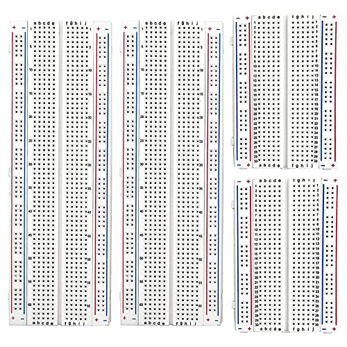 MCIGICM Breadboards, 2Pcs 830 Point & 2Pcs 400 Point Solderless Bread Board