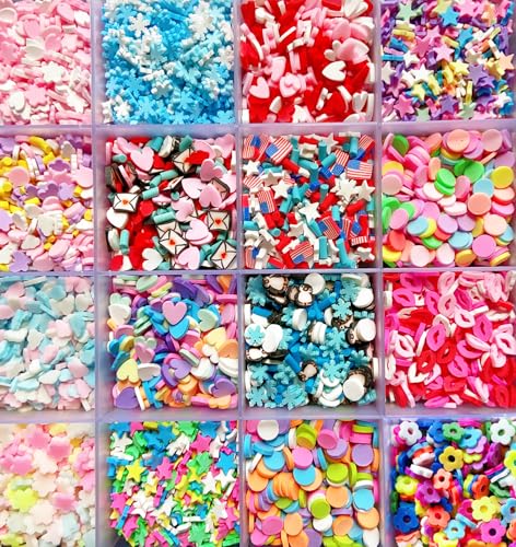 EHOPE Fake Sprinkles 220G Polymer Clay Slices Fake Candy Sprinkle Faux Sprinkles for Nail Art DIY Crafts Cake Phone (28 Styles) - color: 28 Styles