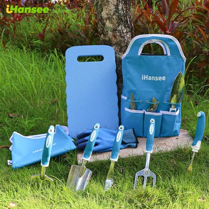 Blue Garden Tools Set 12-Piece, Gardening Gifts for Women Men - color: blue