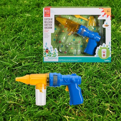 Beetle & Bee Bug Vacuum Toy Set for Kids - Insect Catching Kit with Toy Bug Gun, Tweezers, Magnifying Tube & Nozzles - Fun Bug Collection Kit for Backyard Exploration, Ages 5+