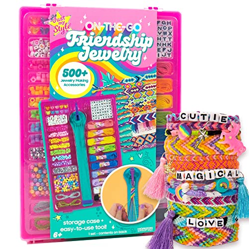Just My Style On-The-Go Jewelry Studio – Bracelet-Making Travel Kit – DIY Bead & Braid Set for Kids Ages 6+ - style: On-The-Go