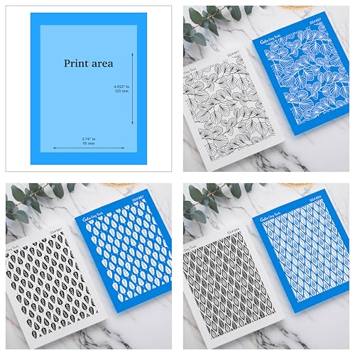 Eucalyptus Silk Screen Stencils for Polymer Clay, 3 PCS Leaf Pattern Silkscreen for Polymer Clay Earring Making, Reusable Silk Screen Stencils for Polymer Clay SSCMB-58 - color: Eucalyptus