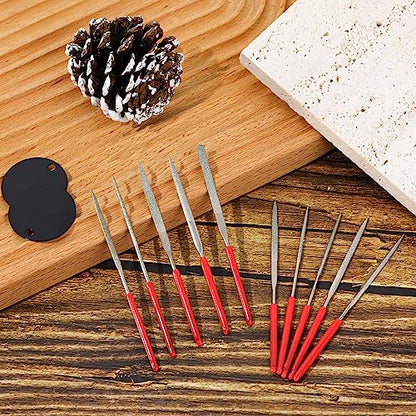 KALIONE 10Pcs Diamond Needle File Set, Model Files Mini Metal File Diamond File Set, Metal File Set Hand Tools, Miniature and Model Files, Small File Jewelry Stone Carving Tools(2x100mm)