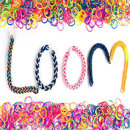 12750pcs Loom Rubber Bands Refill Kit in 26 Color with 500 Clips,6 Hooks, Premium Bracelet Making Kit for Kids Weaving DIY Crafting Gift