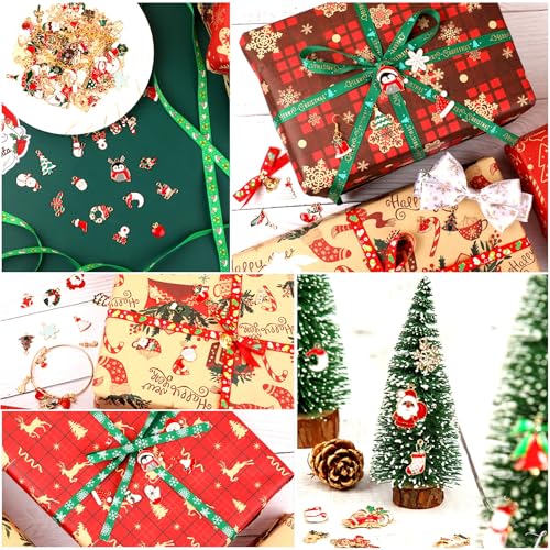 SANNIX 110Pcs 55 Pairs Christmas Charms Gold Enamel Jewelry Charms Bulk - style: Christmas Charms-55 Pairs