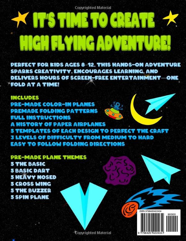 Paper Airplanes: For Kids (Ages 8-12) Ready to Fold and Fly Paper Airplane Kit with Instructions and Templates.