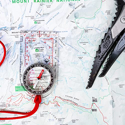 Sun Company ProMap - Ultra Lightweight Baseplate Map Compass with Declination Scale - Accurate Orienteering Compass for Hiking, Backpacking, Camping, and Survival Navigation