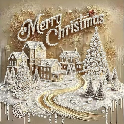 Merry Christmas Pearl Diamond Art Kits for Adults,5D Diamond Painting Kit - color: GM8883