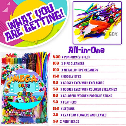 Goody King 1170Pcs+ Arts and Crafts Supplies for Kids - size: Xlarge