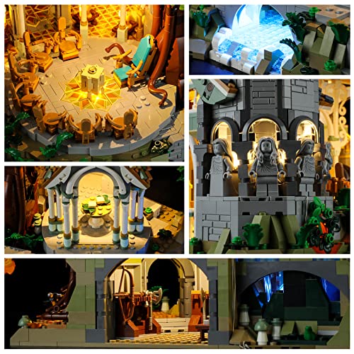 YEABRICKS LED Light for Lego-10316 Lord of the Rings THE Lord of THE Rings: Rivendell Building Blocks Model (Lego Set NOT Included) - style: Only Light RIVENDELL