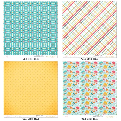 Die Cuts & Paper Set - Under the Sea - By Miss Kate Cuttables - 16 Sheets of 12"x12" Specialty Paper & Over 60 Coordinating Die Cuts - Exclusive Original Matching Set