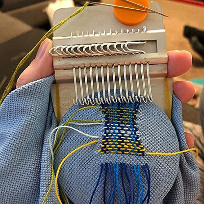Darning Mini Loom Machine, Speedweave Darning Loom Quickly Mini Mending Convenient Darning Loom for Mending Jeans Socks Clothes Loom Machine Makes Beautiful Stitching Diy Weaving Arts (21 Hooks) - size: 21 Hooks