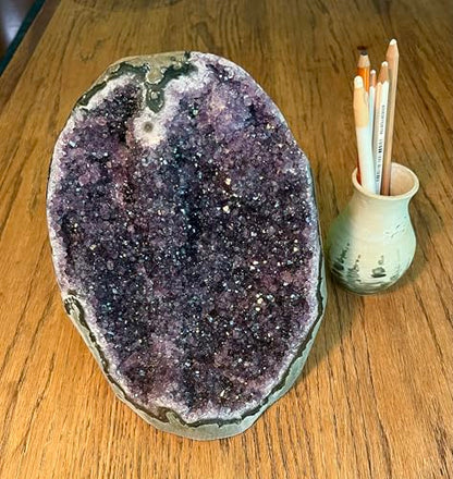 Premium Natural Amethyst Crystals Geode 7 to 8 lbs Healing Crystal Stones - size: 7 pound - 8 pound