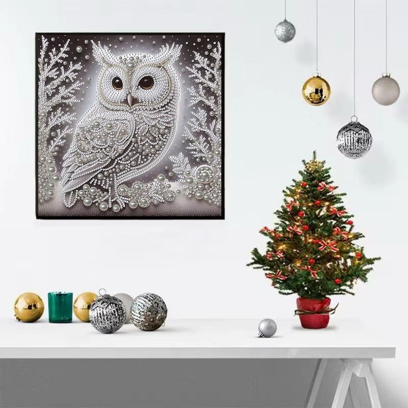 Owl Pearl Diamond Art Kits for Adults Beginner,DIY 3D Crafts For Adults - color: GM8875