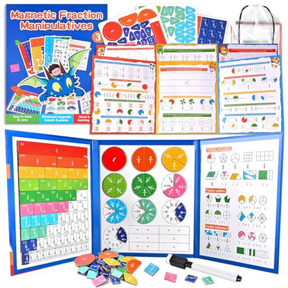 Magnetic Fraction Demonstration Book with Magnetic Fraction Tiles & Circles