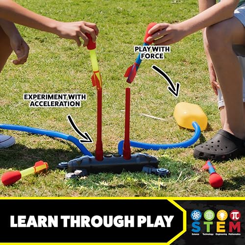 Stomp Rocket Original Dueling Rocket Launcher for Kids, 4 Rockets - style: Dueling Launcher + 4 Rockets