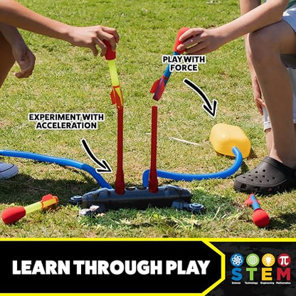 Stomp Rocket Original Dueling Rocket Launcher for Kids, 4 Rockets - style: Dueling Launcher + 4 Rockets