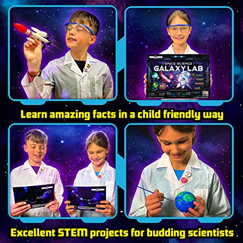 Original Stationery Space Science Kit, Solar System Kit with a Rocket, Outer Space Craft Stickers and More to Make a Moon Spinner and a Solar System, Fun Gift Idea, Toys for Boys and Girls, Ages 6-14