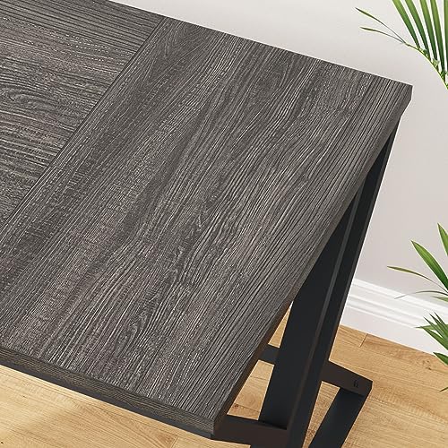 LVB Modern Long Computer Desk, Industrial Large Wood Office Desk 70 Inch - color: Dark Gray Oak, size: 70 Inch