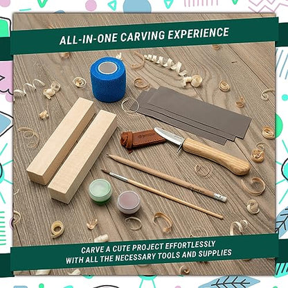 BeaverCraft DIY09 Wood Carving Kit DIY08 Wood Whittling Kit for Kids Woodworking Starter Kit Hobby Kits