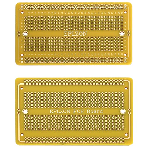 10 Pcs Solderable Breadboard PCB Board Gold-Plated Solder Breadboard for DIY Electronics Projects Apply to Soldering Projects 3.5"x2.05" (Yellow) - color: Yellow