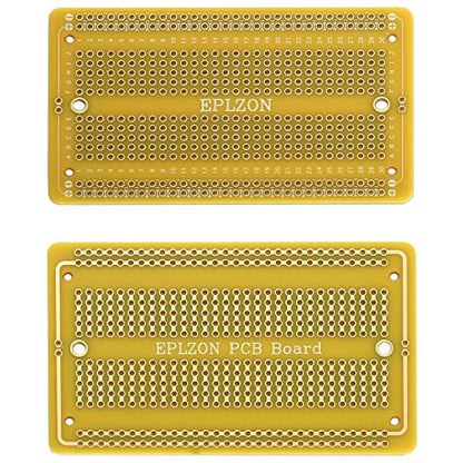 10 Pcs Solderable Breadboard PCB Board Gold-Plated Solder Breadboard for DIY Electronics Projects Apply to Soldering Projects 3.5"x2.05" (Yellow) - color: Yellow