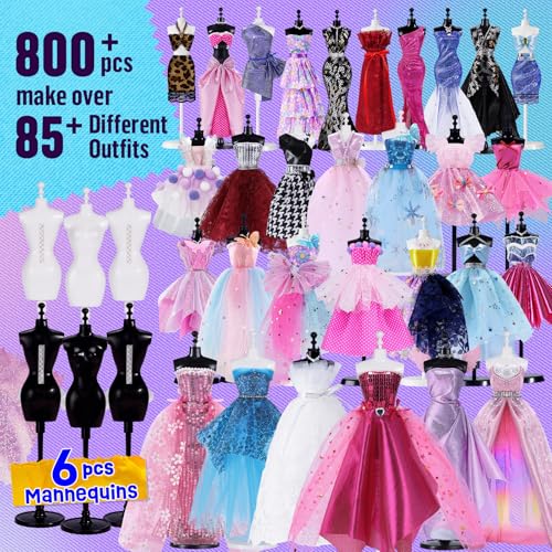 Fashion Designer Kits for Girls with 6 Mannequins, 800+ Craft Kits for Kids