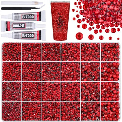 33000Pcs 2-6mm Red Resin Rhinestones for Bedazzling Kit - color: Red 2-6mm