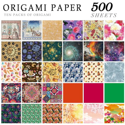 10 Different Packs Full Collection Origami Paper, 6-Inch Double Sided Color - color: 10set