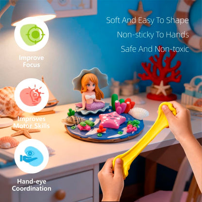 Air Dry Clay Kits for Kids,Animal & Ocean Theme,Modeling Clay for Kids, DIY Model Magic Clay with Sculpting Tools and Tutorials,20 Boxes Molding Clay,Ultra Light,Soft & Non-Sticky,Arts and Crafts Gift - color: Animal & Ocean Theme