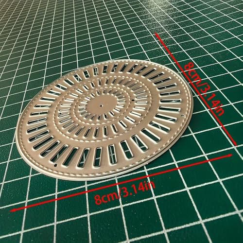 Lapoo Geometric Cutting Die for Scrapbooking - Durable, Cut Stencils for DIY Scrapbook Photo Album Decorative Paper Card, Card Making Supplies (Circular Border 3.1 x 3.1 in) - style: Circular Border 3.1 x 3.1 in