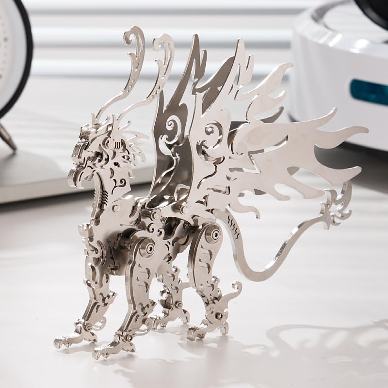 3D Metal Puzzle The Meow Meow Family Cat, Gu Diao Silver - color: Gu Diao Silver