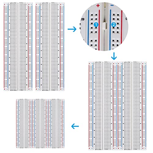 3 Set of Solderless Prototype Breadboard 830 tie Points Breadboard (Pack of 3) - size: 3x830 (Pack of 3)