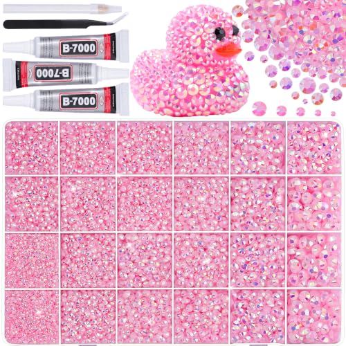 33000Pcs Jelly Pink AB Resin Rhinestones for Bedazzling Kit - color: Jelly Pink 2-6mm