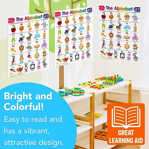 FoldCard Alphabet Chart Educational Poster 8.5x11 5pk - color: Alphabet