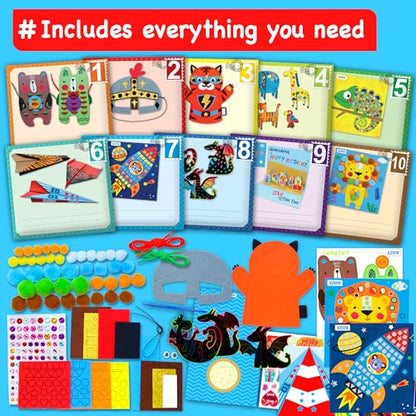 EZCRA Craft Box for Kids Ages 4-8 - 21-in-1 Arts and Crafts Kit - color: Unisex