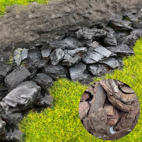 3 Pack Diorama Supplies Kit Model Scenery Tree Bark, Mountain Rock Material Model for Train Landscape Railway - color: Brown