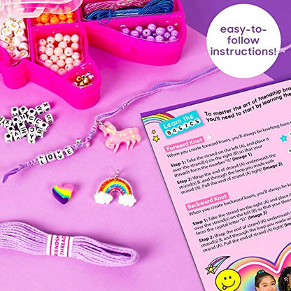Horizon Group USA Unicorn Friendship Bracelets Create 20+ Bracelets, Kit Includes 1300+ Beads ABC, Metallic Beads Unicorn Storage Case & More - style: Unicorn