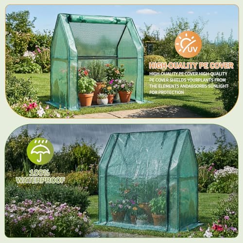 Outvita Mini Greenhouse, 2-Layer PE Cover, 36"x18"x33", Outdoor - style: 1 tier 3'x3’