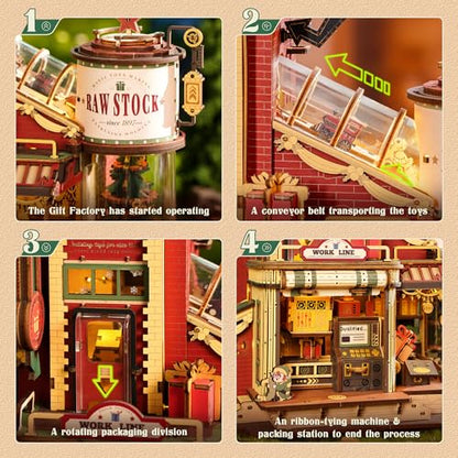 ROBOTIME 3D Wooden Puzzles for Adults, Factory Wooden Music Box EAB01, Gift for Craft Enthusiast Model Building Set