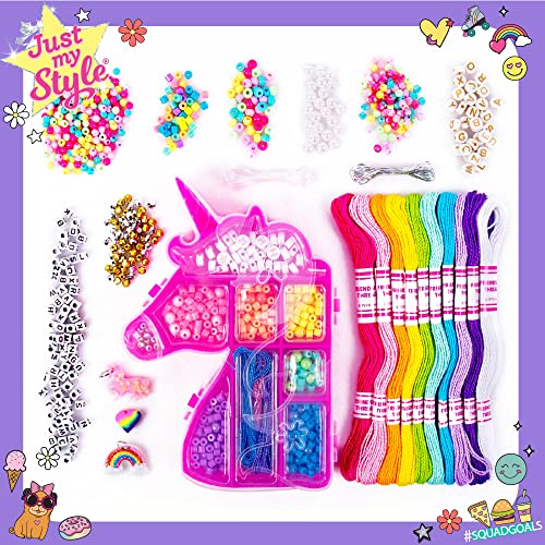 Horizon Group USA Unicorn Friendship Bracelets Create 20+ Bracelets, Kit Includes 1300+ Beads ABC, Metallic Beads Unicorn Storage Case & More - style: Unicorn
