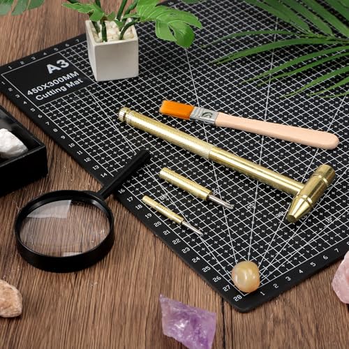 TOYANDONA Archaeological Excavation Tools for Kids - Dinosaur Fossil Digging Kit Includes 5 in 1 Mini Hammer Brush and Magnifier - Science Kits for Gem Dig Dino Dinosaur Eggs